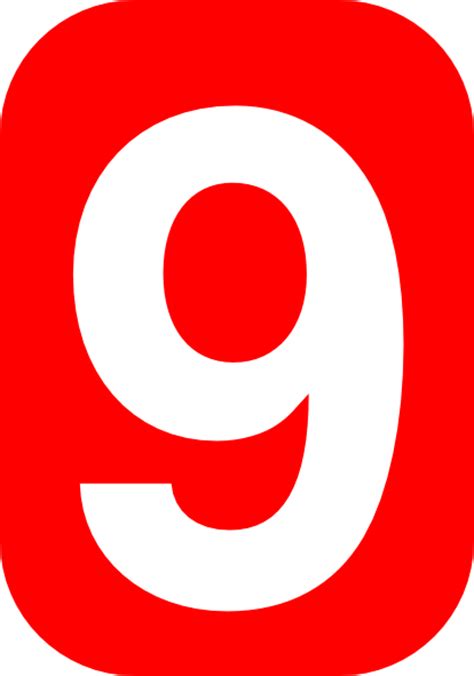 Number Nine In Red Clip Art At Vector Clip Art Online