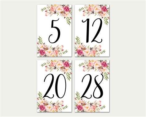 Wedding Table Numbers Printable Table Numbers Numbers 1 30 Etsy