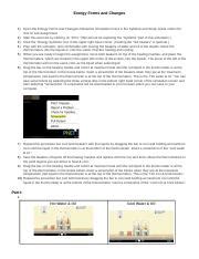 Unit IV Energy Forms and Changes Worksheet.docx - Energy Forms and
