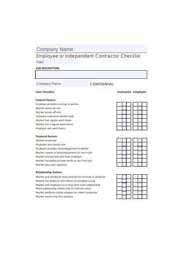 Free 11 Contractor Checklist Samples In Pdf Ms Word