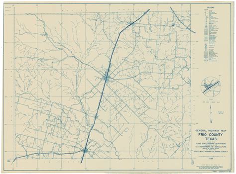 Frio County Texas Historical Map 1936 Texas Map Store