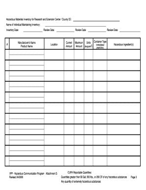 Chemical Inventory List Template Fill Online Printable Fillable