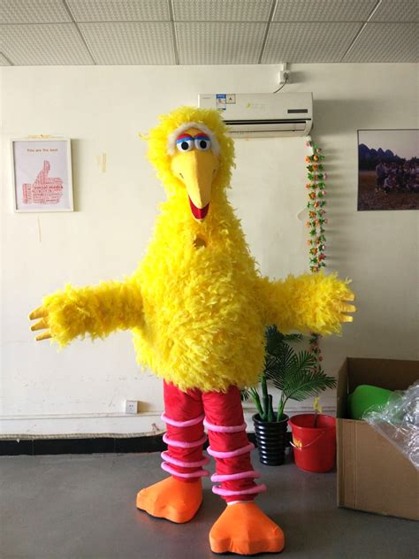 Fashion Ads Big Bird Sesame Street Mascot Costume Cosplay Fancy Party Dress Adult Size Costumes