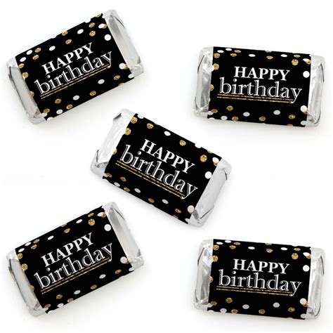 Big Dot Of Happiness Adult Happy Birthday Gold Mini Candy Bar