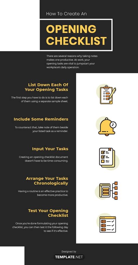 Free Opening Checklist Templates And Examples Edit Online And Download