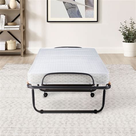 Linon Luxor Metal Framed Folding Bed In Light Gray