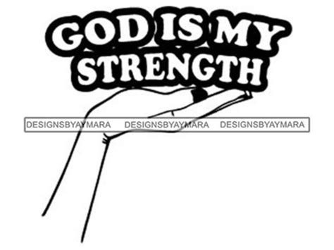 God Is My Strength Quote Svg Eps Png Vector Clipart Digital Etsy
