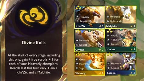 Devine Reroll All Heavenly 3 Star TFT Inkborn Fables