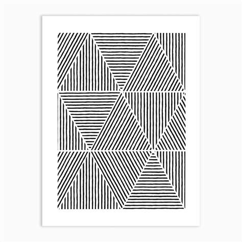 Abstract Lines Three Art Print By The Crayon Studio Fy