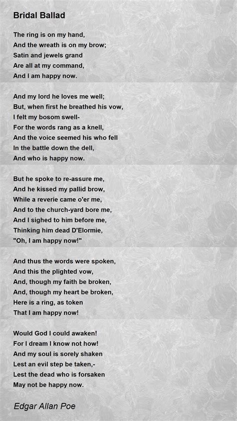 Bridal Ballad Bridal Ballad Poem By Edgar Allan Poe