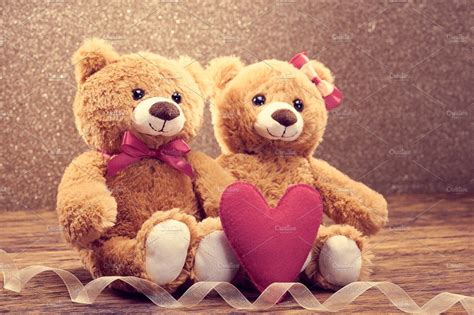 Teddy Bears Couple Love Heart Containing Bear Teddy Bear And Valentines Teddy Bears