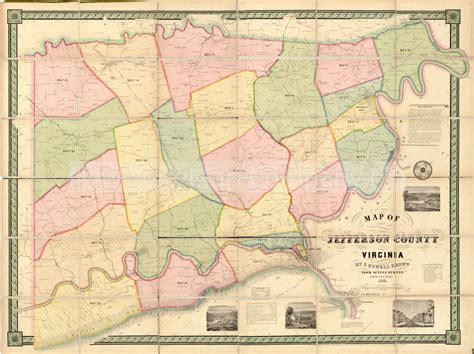 Jefferson County Map 1883 West Virginia Old Wall Map With Etsy Gambaran