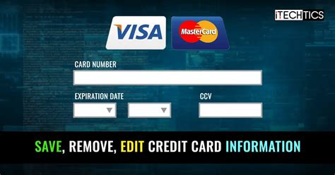How To Save Remove Edit Credit Card Information In Web Browsers
