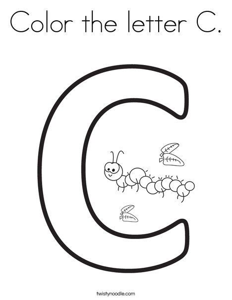 Make a coloring book with letters cute for one click. Color the letter C Coloring Page - Twisty Noodle | Letter ...