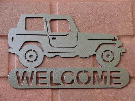 Jeep 4x4 Address Name Plaque Home Decor Metal Wheeler Orv Etsy