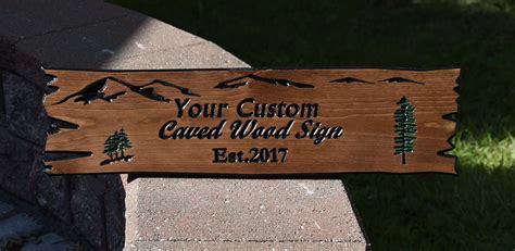 Carved Wood Sign Live Edge Sign Custom Made Outdoor Decor Etsy