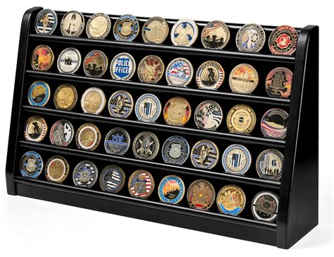 Buy Decowoodo Challenge Coin Display Case 5 Row Coin Wooden Holder