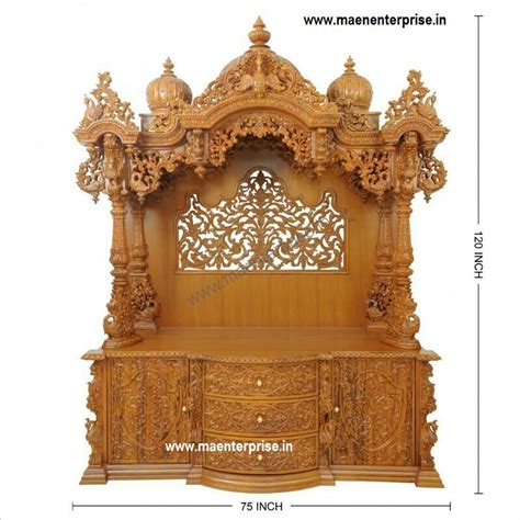 Here are some simple wooden temple design ideas. Big Wooden Mandir for Home Decoration | Wooden temple for ...
