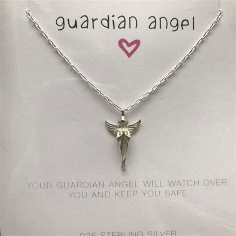 2cm Silver Guardian Angel Pendant Etsy
