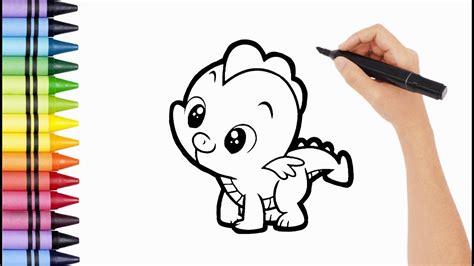Easy drawings for kids cute baby dinosaur draw step by step | preschool drawing for kids | easy drawings | how to draw a cute baby dinosaur | color and draw. Easy Drawings For Kids - How to draw a Cute Dragon 😍👌 ...