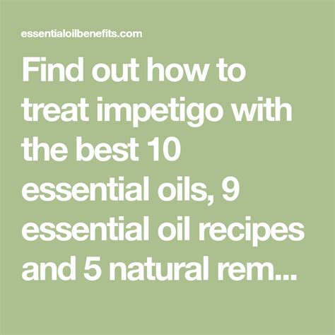How To Get Rid Of Impetigo Naturally Using Essential Oils Essential