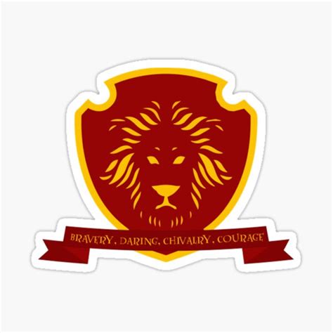 Lion Dorm House Motto Trait Emblem Sticker By Loshchilovavale Redbubble