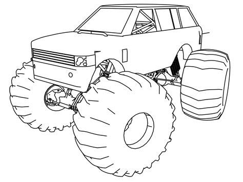 Monster Truck Coloring Pages Printable For Kids Wonder Day