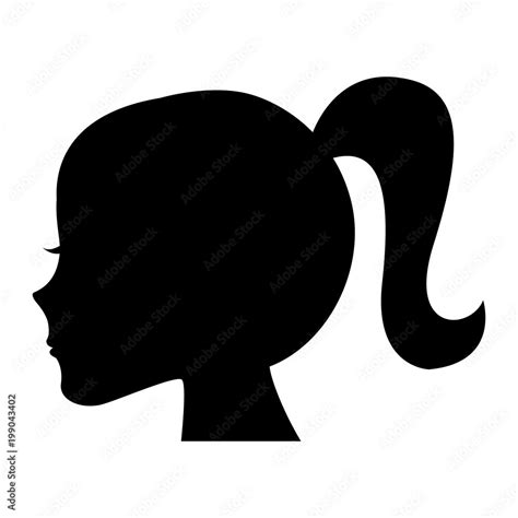 Female Head Profile Silhouette Vector Illustration Design Stock Vector