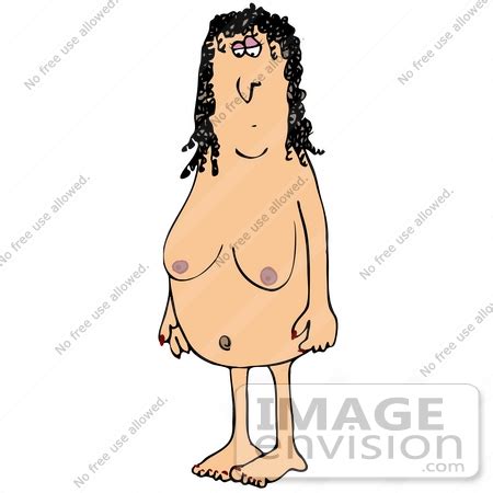 Clip Art Graphic Of A Naked Woman Ready To Get In The Shower 30391