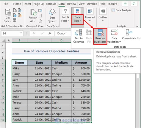 How To Remove Duplicate Rows Based On One Column In Excel