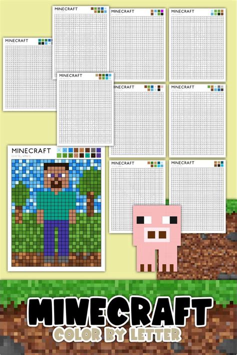 Minecraft Color By Letter The Activity Mom In 2022 Minecraft
