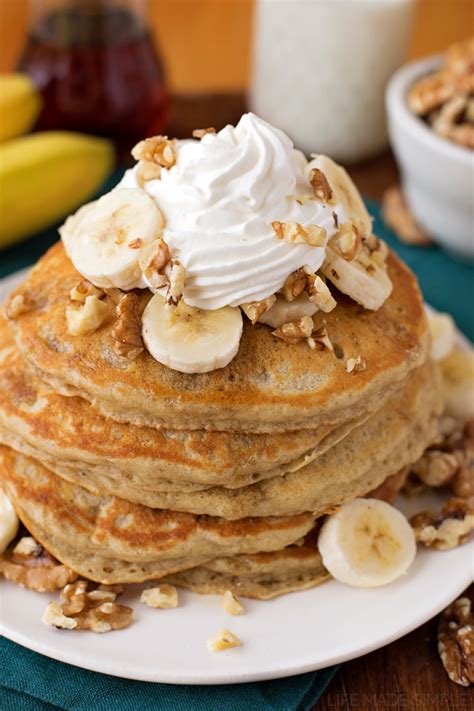 Sprinkle granulated sugar evenly over bananas, then drizzle with lemon juice and sprinkle with coconut. Buttermilk Banana Bread Pancakes - Life Made Simple