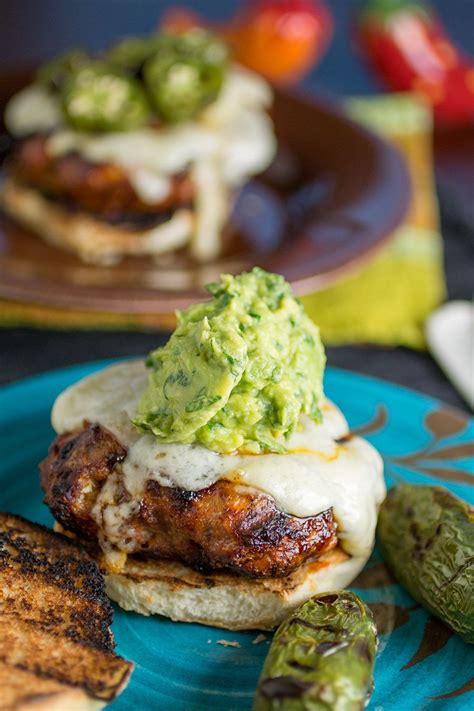 Turkey Chorizo Burgers With Extra Creamy Guacamole Turkey Burger