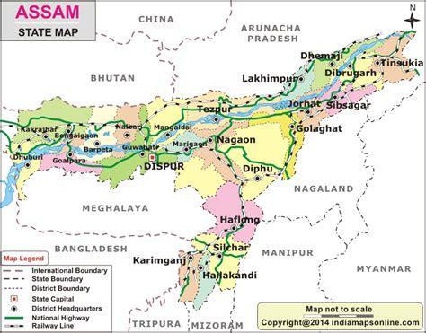 Map Of Assam State With Districts