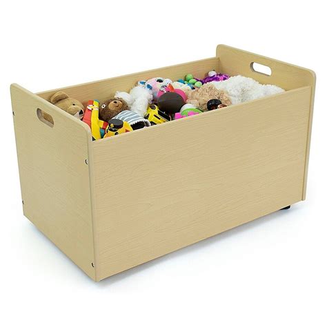 Humble Crew Toy Box With Wheels Natural Toy Boxes Large Toy Box