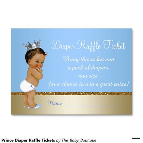 Prince Diaper Raffle Tickets Enclosure Card | Zazzle.com | Diaper raffle tickets, Diaper raffle ...