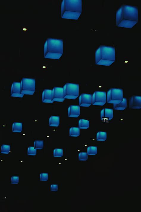 Blue Floating Cubes Digital Wallpaper Hd Wallpaper Wallpaper Flare