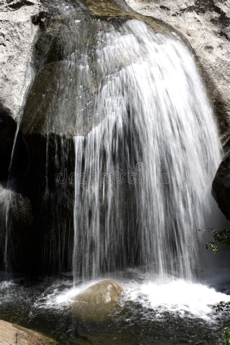 Long Exposure Small Waterfall Yosemite National Park California Stock