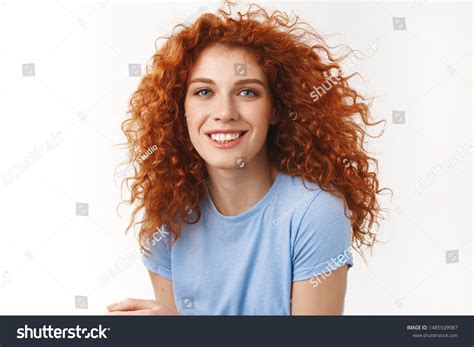 Closeup Tender Alluring Redhead Woman Curly Stock Photo Edit Now