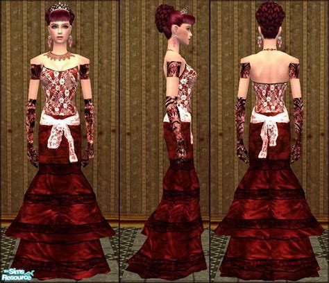 The Sims Resource Gothic Gown Set Blood