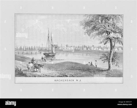 Engraving Of The City Of Hackensack In Bergen County New Jersey 1700