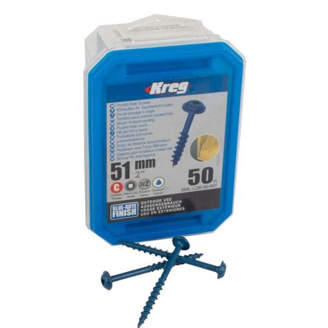 Kreg Pocket Hole Screws Blue Kote™ 2 Coarse Maxi Loc 50pc Kr Sml