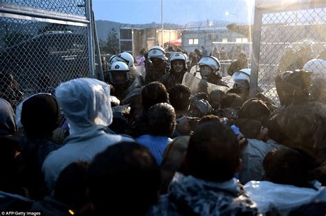 Migrants Storm The Gates Of Lesbos As Un Warns Refugees Are Forced To