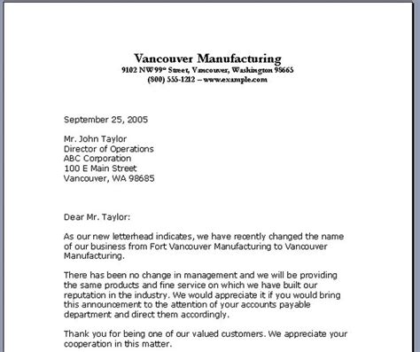 business letter format date placement sample business letter