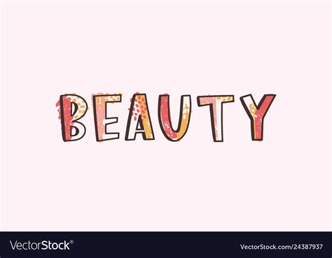 Beauty Word Written With Cool Funky Creative Vector Image