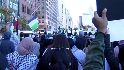 Marchers Hold Demonstration At Chicago Israeli Consulate Amid