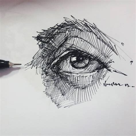 Eye Drawing Inkpen Burakgecgill Art Eye Drawing Scribble Art Eye Sketch
