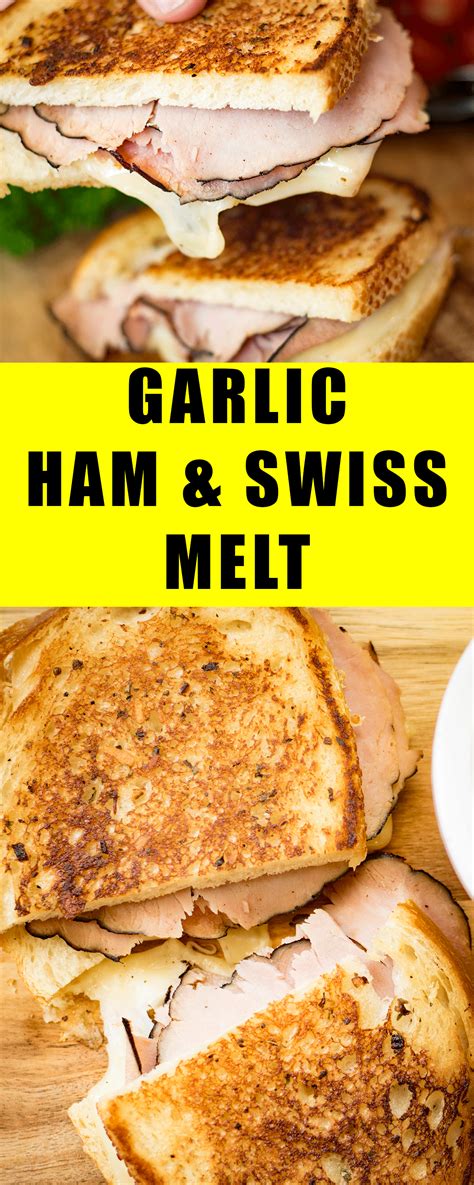1/4 lbs with sautéed mushrooms lettuce tomato onions ranch. Garlic Ham and Swiss Melt | Recipe | Chex mix recipes, Delicious sandwiches, Cooking