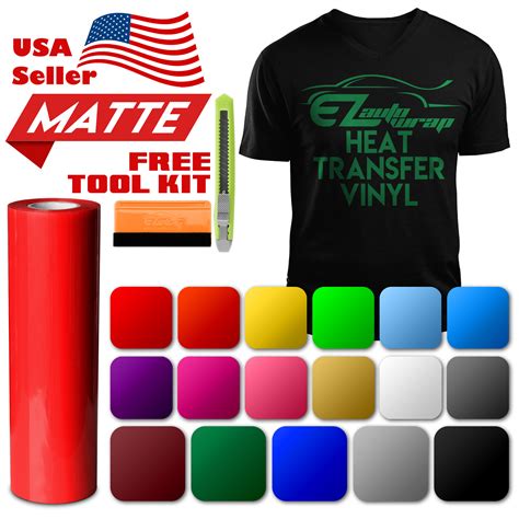 Matte Heat Transfer Vinyl Htv Sheets T Shirt 20 Wide Roll Iron On Heat Press Ebay