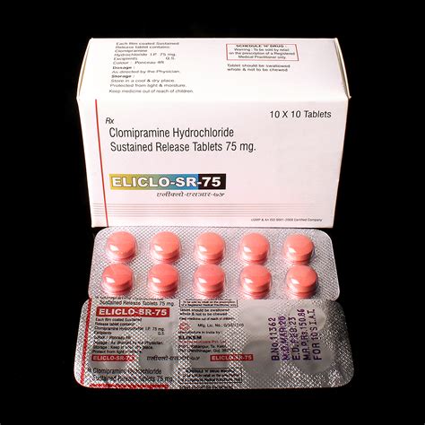 Clomipramine Hcl 75 Mg Tablet Prescription Treatment Anti Depressant